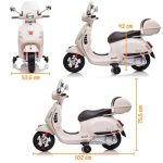 Vespa motor za decu Bela - Слика 3