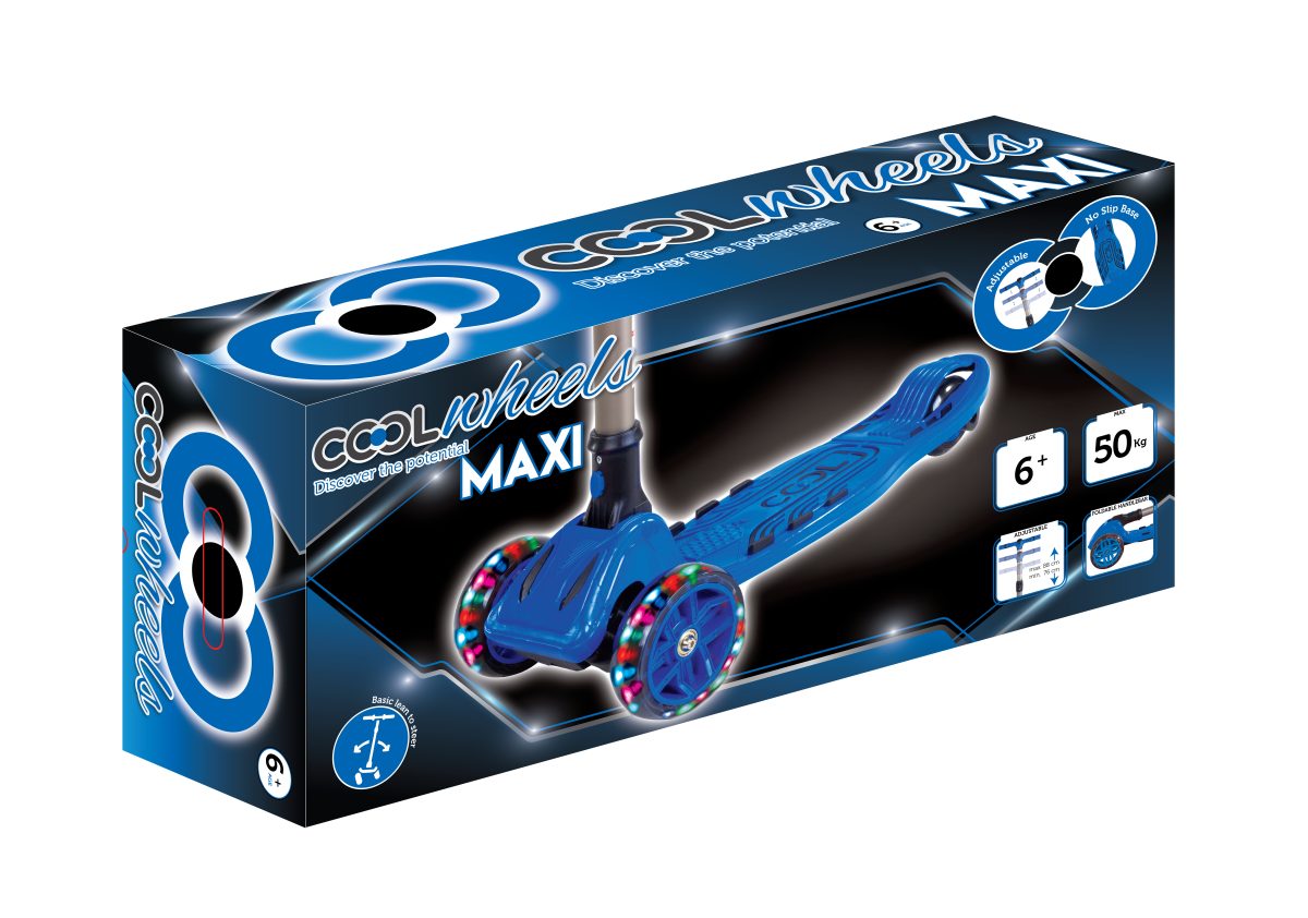 Sklopivi trotinet za decu  Maxi Twist 3 svetleća točka do 50kg plavi Cool Wheels - Слика 9
