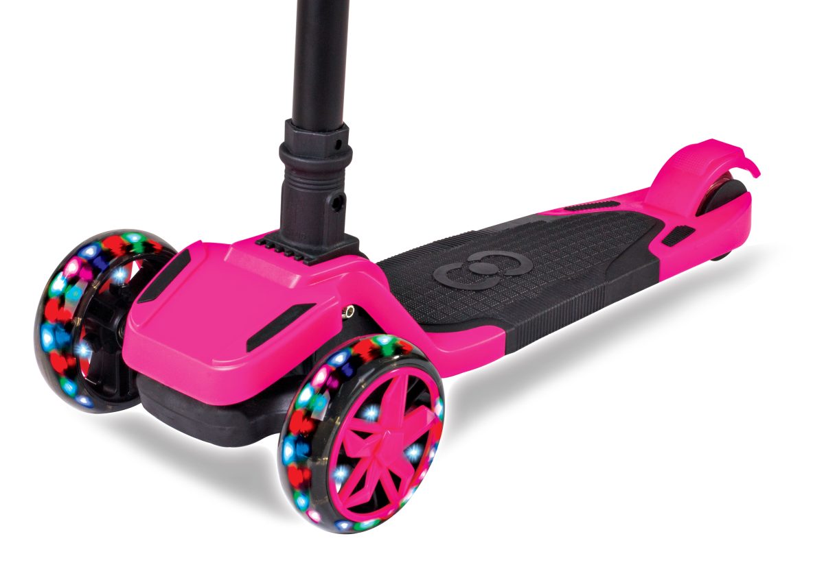 Sklopivi trotinet za decu  Tulpar svetleći sa 3 točka do 30 kg roze Cool Wheels - Слика 5