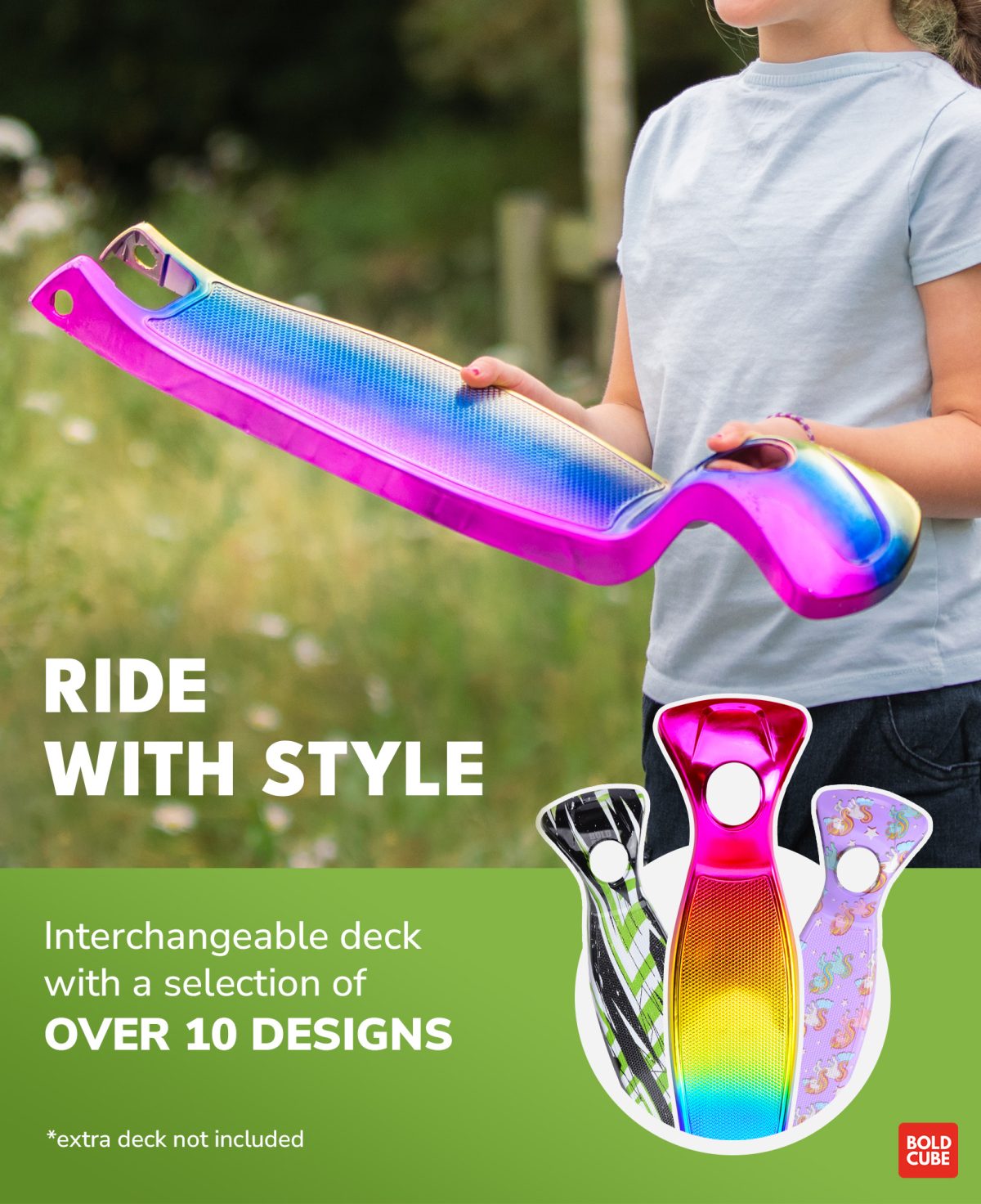 Sklopivi trotinet za decu Swift 3 svetleća točka do 50kg zelena Bold Cube - Слика 9