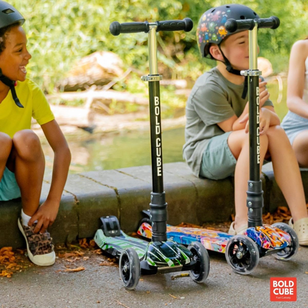 Sklopivi trotinet za decu Swift 3 svetleća točka do 50kg zelena Bold Cube - Слика 4