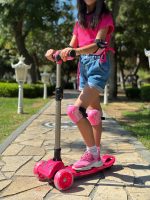 Sklopivi trotinet za decu Maxi Twist sa 3 svetleća točka do 50kg roze Cool Wheels - Слика 15