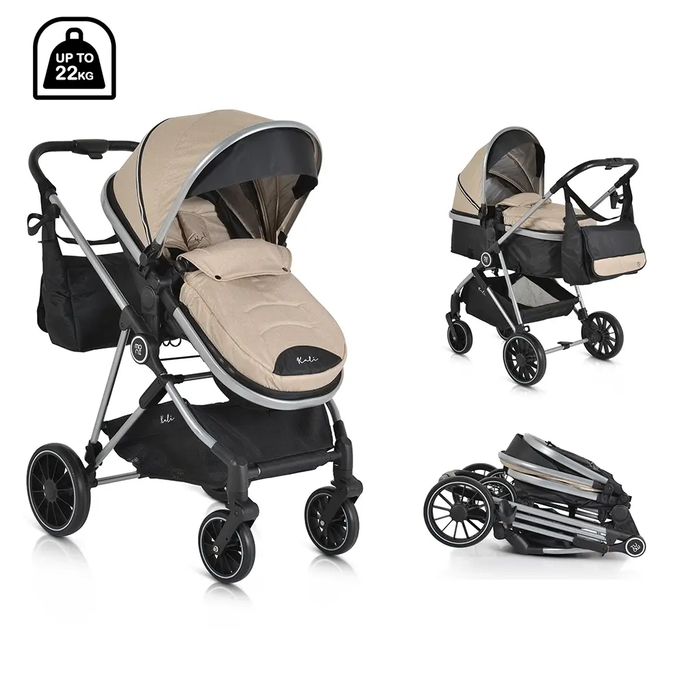 Kombinovana-kolica-za-bebe-Kali-Beige Kombinovana kolica za bebe Kali Beige - Слика 1