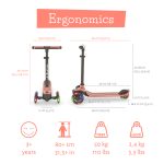 Trotinet Scotti Glow 2 sa 3 svetleća točka do 50kg roze Chillafish - Слика 9