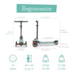 Trotinet Scotti Glow 2 sa 3 svetleća točka do 50kg mint Chillafish - Слика 5