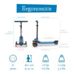 Trotinet Scotti Glow 2 sa 3 svetleća točka do 50kg plava Chillafish - Слика 10