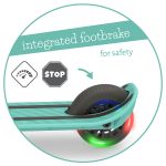 Trotinet Scotti Glow 2 sa 3 svetleća točka do 50kg mint Chillafish - Слика 8