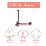 Trotinet Scotti Glow 2 sa 3 svetleća točka do 50kg roze Chillafish - Слика 6