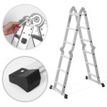 Aluminijumske višenamenske merdevine 4x3, sa šarkama, sklopive, nosivost 150 kg, ModernHome - Слика 9