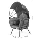 BAŠTENSKA FOTELJA SA SKLOPIVIM BALDAHINOM GREY - Слика 8