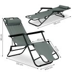 BAŠTENSKA FOTELJA ZERO GRAVITY DARK GRAY - Слика 7