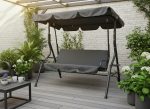 Baštenska ljuljaška 170×110×153 cm, antracit, bez jastuka, sa držačima za čaše - Слика 2