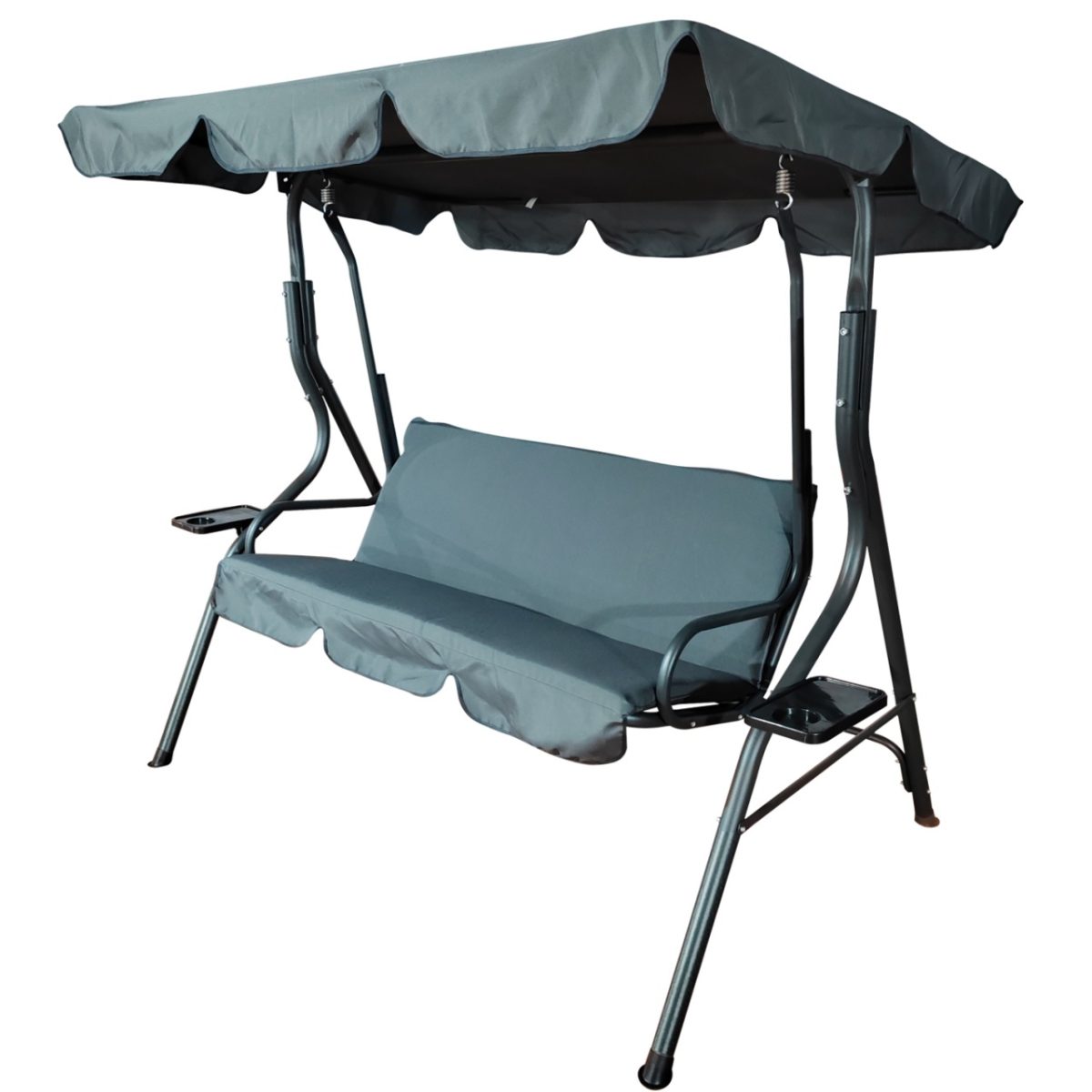 Baštenska ljuljaška 170×110×153 cm, antracit, bez jastuka, sa držačima za čaše - Слика 5