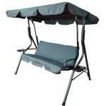 Baštenska ljuljaška 170×110×153 cm, antracit, bez jastuka, sa držačima za čaše - Слика 5