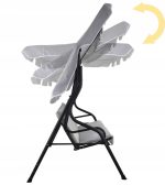 Baštenska ljuljaška 170×110×153 cm, antracit, bez jastuka, sa držačima za čaše - Слика 6