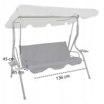 Baštenska ljuljaška 170×110×153 cm, siva, bez jastuka, sa držačima za čaše - Слика 7