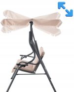 Baštenska ljuljaška 170×110×153 cm, tamno bež, bez jastuka, sa držačima za čaše - Слика 6