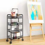 CRNA METALNA POLICA SA TOČKIĆIMA ZA KUHINJU ILI KUPATILO 4 NIVOA MODERNHOME - Слика 2