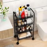 CRNA METALNA POLICA SA TOČKIĆIMA ZA KUHINJU ILI KUPATILO 4 NIVOA MODERNHOME - Слика 4