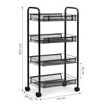 CRNA METALNA POLICA SA TOČKIĆIMA ZA KUHINJU ILI KUPATILO 4 NIVOA MODERNHOME - Слика 6