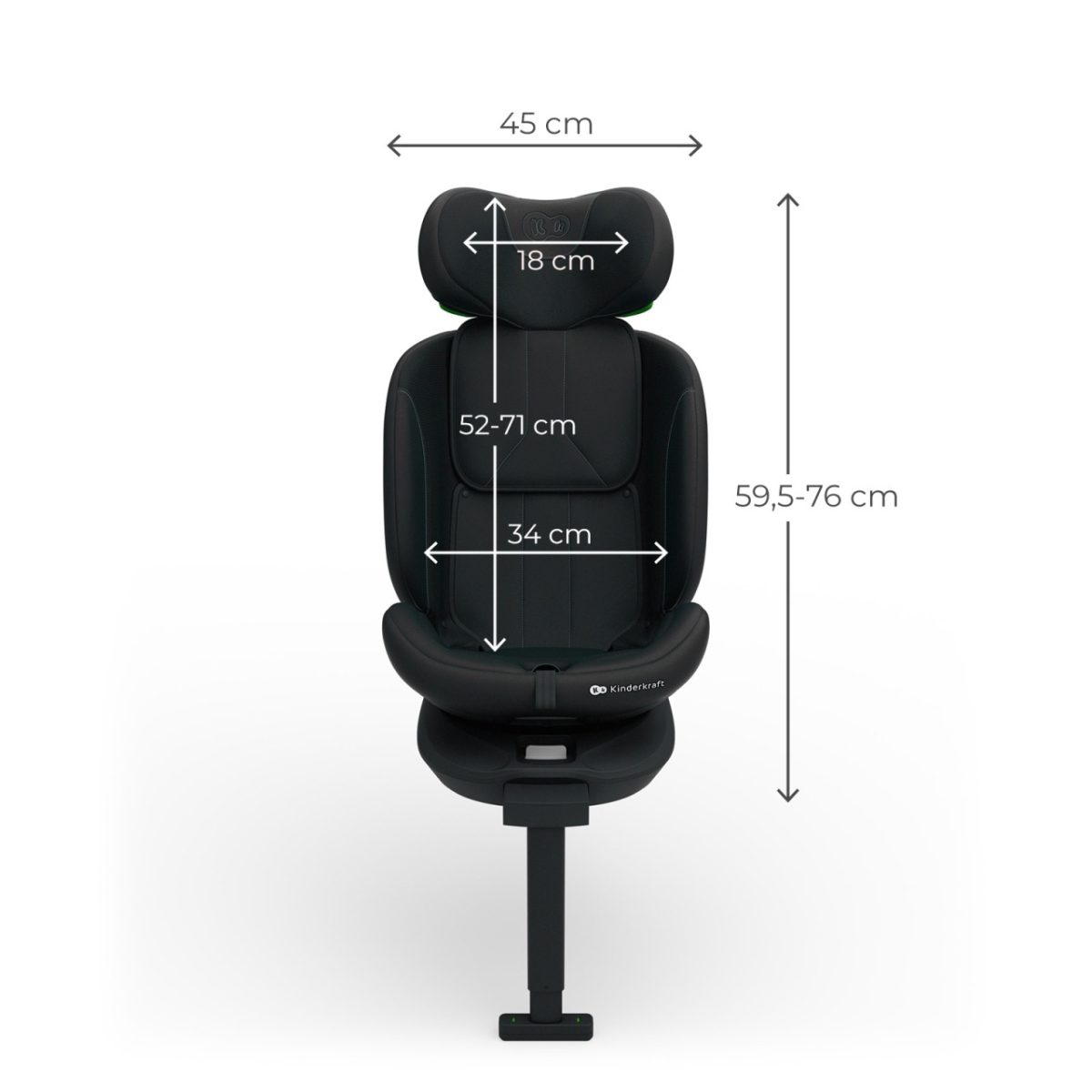 KINDERKRAFT AUTO SEDISTE I-360 2 PLUS i size 40-150cm BLACK - Слика 6