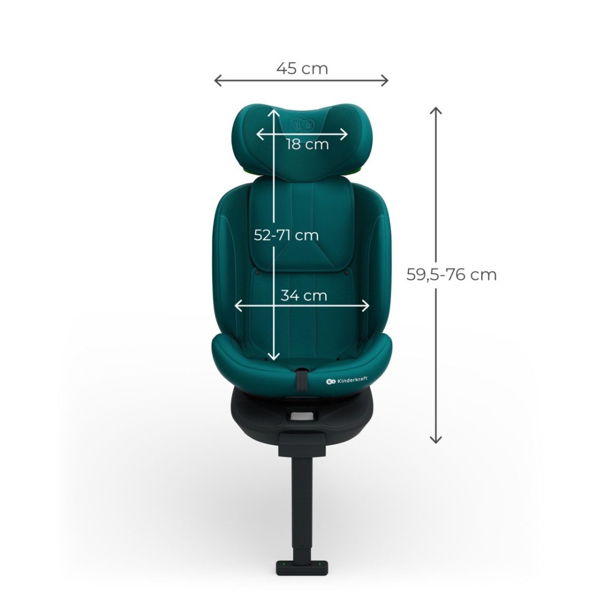KINDERKRAFT AUTO SEDISTE I-360 2 PLUS i size 40-150cm GREEN - Слика 5