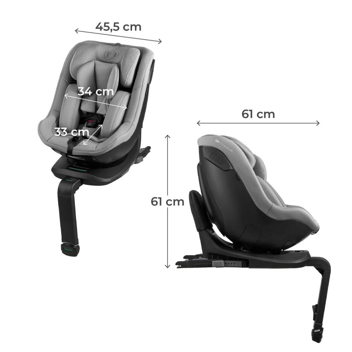 KINDERKRAFT AUTOSEDISTE I-GUARD AIR FLOW GREY - Слика 7