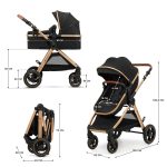 KINDERKRAFT ESME PRO KOLICA ZA BEBE 3U1 PURE BLACK - Слика 5