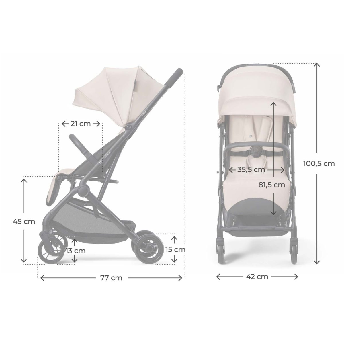 KINDERKRAFT KOLICA INDY 3 BEIGE - Слика 11