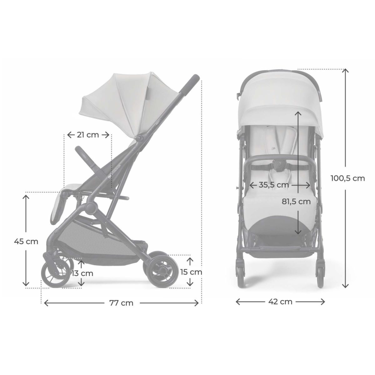 KINDERKRAFT KOLICA INDY 3 URBAN GREY - Слика 11