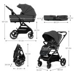 KINDERKRAFT KOLICA YOXI 2u1 MOONLIGHT GREY - Слика 6