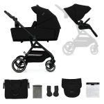 KINDERKRAFT KOLICA YOXI 2u1 PURE BLACK - Слика 3