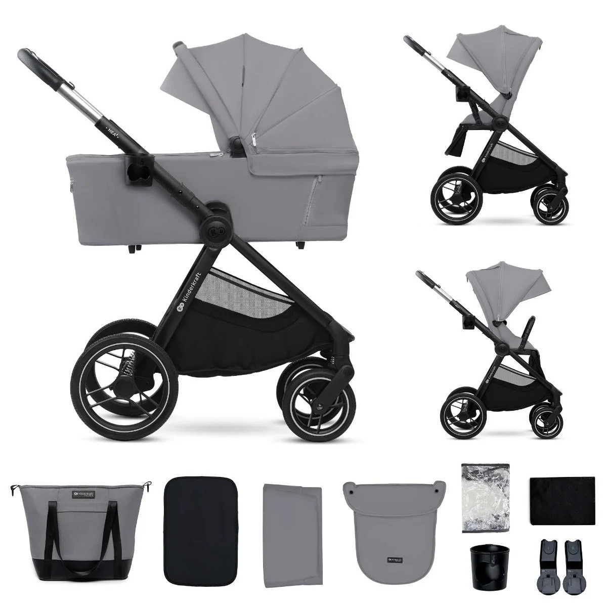 kinderkraft-kolica-za-bebe-2u1-nea-2-platinum-grey16293 KINDERKRAFT KOLICA ZA BEBE 2U1 NEA 2 PLATINUM GREY - Слика 1