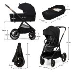 KINDERKRAFT KOLICA ZA BEBE SET 2U1 NEA 2 MIDNIGHT BLACK - Слика 2