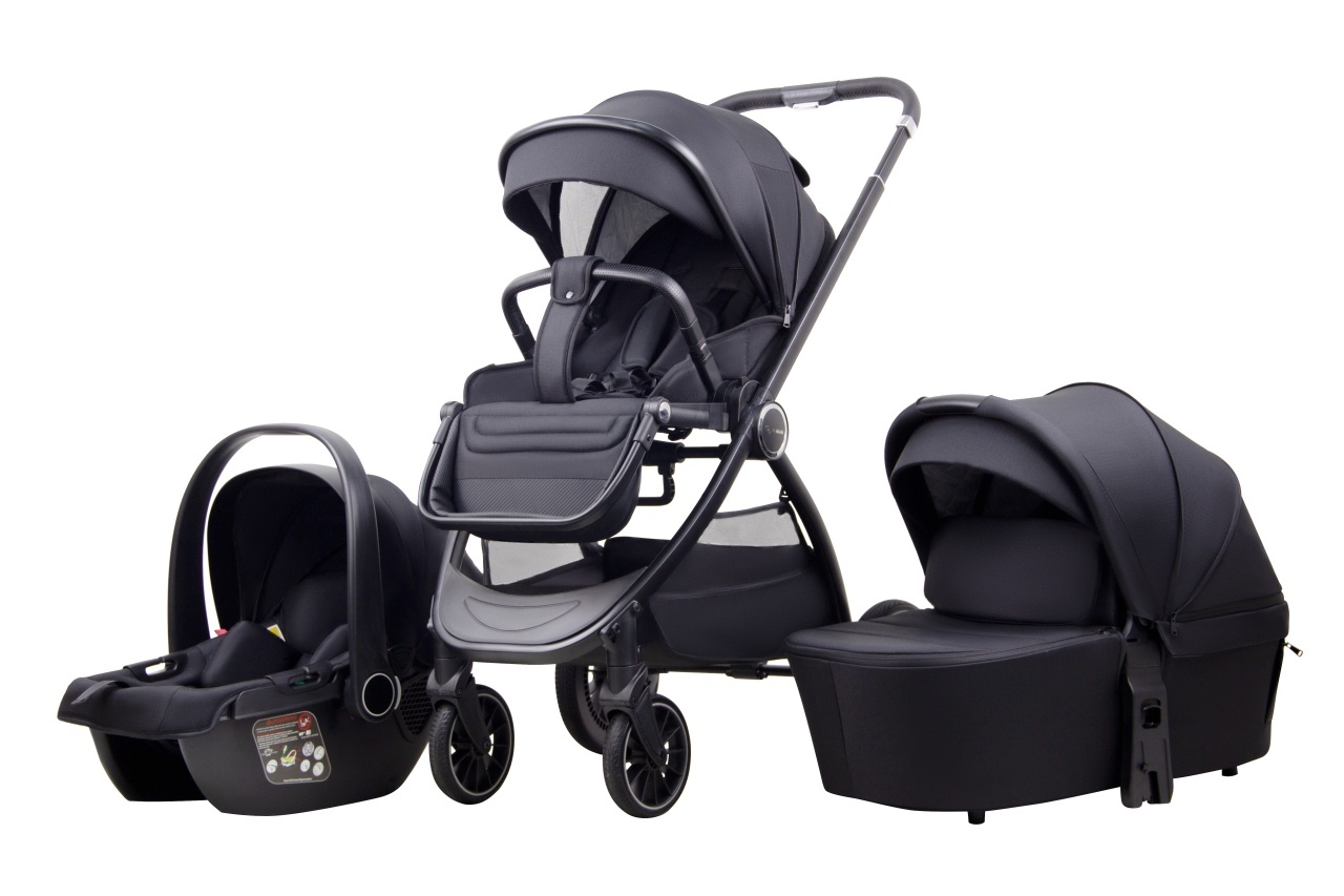 la-mama-trio-kolica-za-bebe-3u1-black17415 LA MAMA TRIO kolica za bebe 3u1 - black - Слика 1