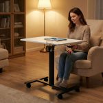 Mobilni podesivi sto 70x48 cm Laptop sto sa podesavanjem visine 71.5–112 cm White ModernHome - Слика 2