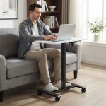 Mobilni podesivi sto 70x48 cm Laptop sto sa podesavanjem visine 71.5–112 cm White ModernHome - Слика 4