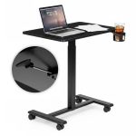 Mobilni podesivi sto 70x48 cm Laptop sto sa podesavanjem visine 71.5–112 cm Black ModernHome