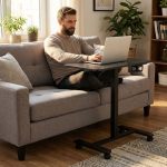 Mobilni podesivi sto 70x48 cm Laptop sto sa podesavanjem visine 71.5–112 cm Black ModernHome - Слика 2