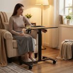 Mobilni podesivi sto 70x48 cm Laptop sto sa podesavanjem visine 71.5–112 cm Black ModernHome - Слика 3