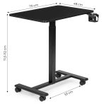 Mobilni podesivi sto 70x48 cm Laptop sto sa podesavanjem visine 71.5–112 cm Black ModernHome - Слика 10