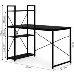 Radni sto 120x60 cm sa policama Black ModernHome - Слика 9