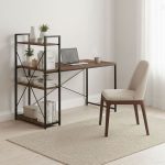 Radni sto 120x60 cm sa policama Dark ModernHome - Слика 3