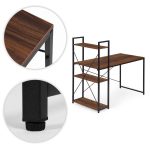 Radni sto 120x60 cm sa policama Dark ModernHome - Слика 6