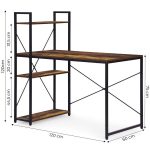 Radni sto 120x60 cm sa policama Loft Style ModernHome - Слика 9