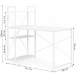 Radni sto 120x60 cm sa policama White ModernHome - Слика 9