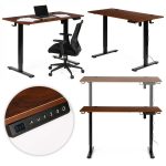 Samostojeci Electric sto 120x60 cm podesavanje visine 72–117 cm Dark Oak ModernHome - Слика 2