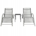 Set od 2 ležaljke za baštu sa stolom Gray - Слика 3