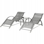 Set od 2 ležaljke za baštu sa stolom Gray - Слика 4