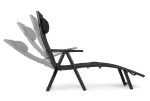 Sklopiva baštenska ležaljka za plažu sa podesivim naslonom i čeličnim ramom, Black, MultiGarden - Слика 5
